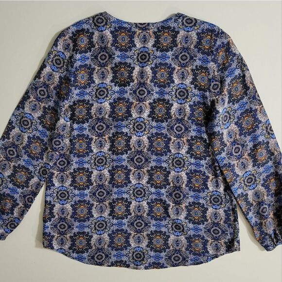 Daniel Rainn Women's Mosaic Print Peasant Blouse - Picture 10 of 10